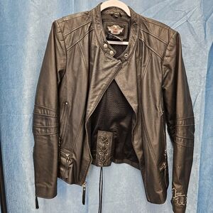 Harley-Davidson Women's black leather coat size XL